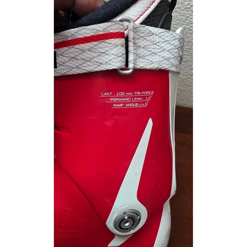 Nordica Speedmachine 100 Ski Boots Mens 28.5 Red White All Mountain Alpine Skiin